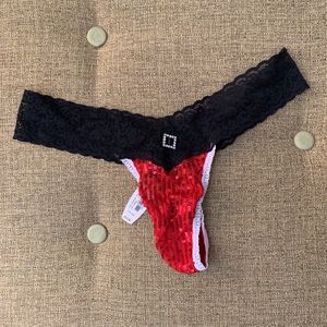 Victoria’s Secret Santa thong. One size